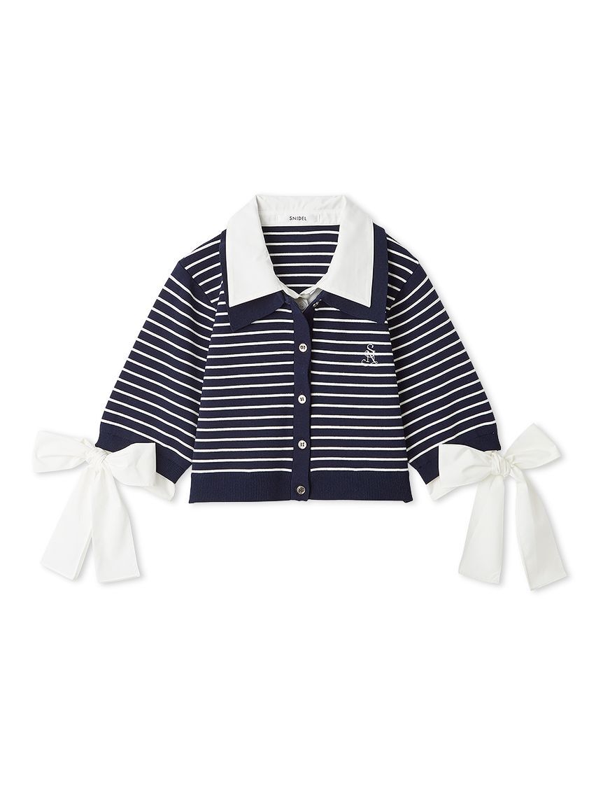 SNIDEL「シャツレイヤードニットプルオーバー」|ニット・セーター|