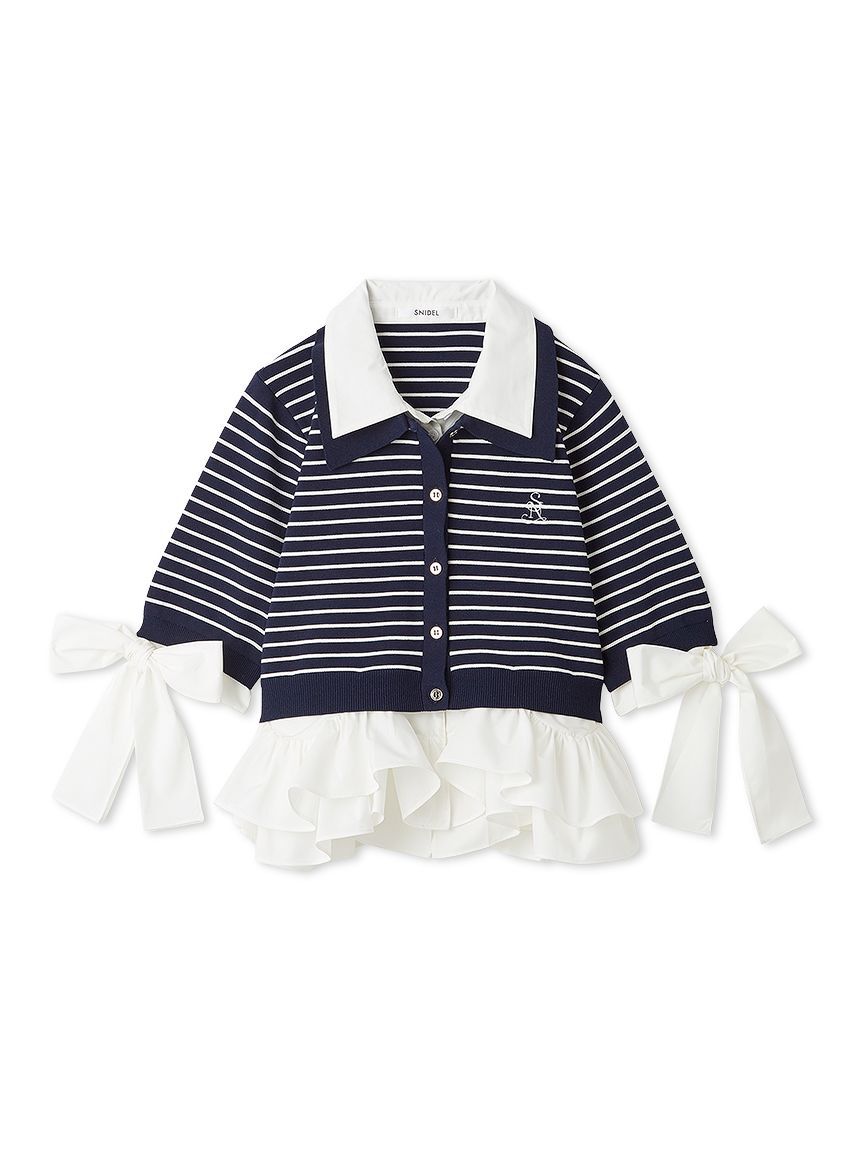 SNIDEL「シャツレイヤードニットプルオーバー」|ニット・セーター|