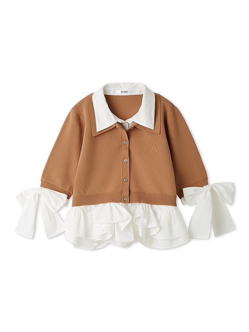 SNIDEL「シャツレイヤードニットプルオーバー」|ニット・セーター|