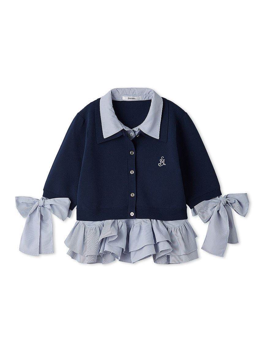 SNIDEL「シャツレイヤードニットプルオーバー」|ニット・セーター|