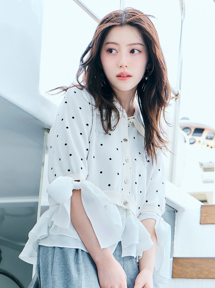 SNIDEL「シャツレイヤードニットプルオーバー」|ニット・セーター|DOT