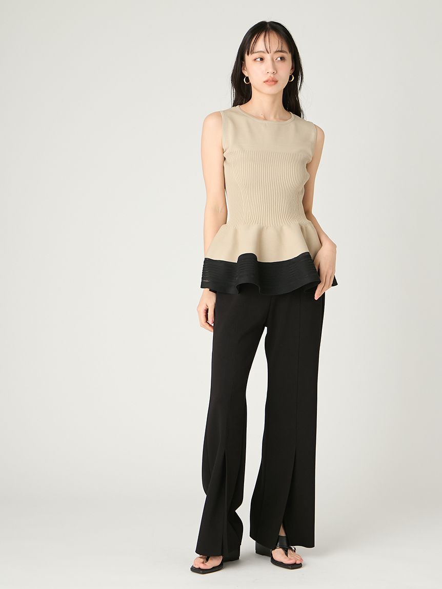 FRAY I.D「ホールガーメントペプラムニット／ウォッシャブル」|ニット・セーター|