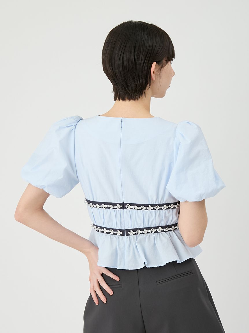 LILY BROWN「[L.B CANDY STOCK]ペプラムリボントップス」|Tシャツ・カットソー|