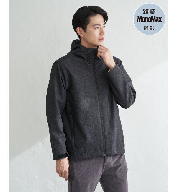ikka「【雑誌MonoMax4月号掲載】撥水メランジ ジップマウンテンパーカー「小泉孝太郎さん着用モデル」」|ブルゾン・スタジャン|ブラック