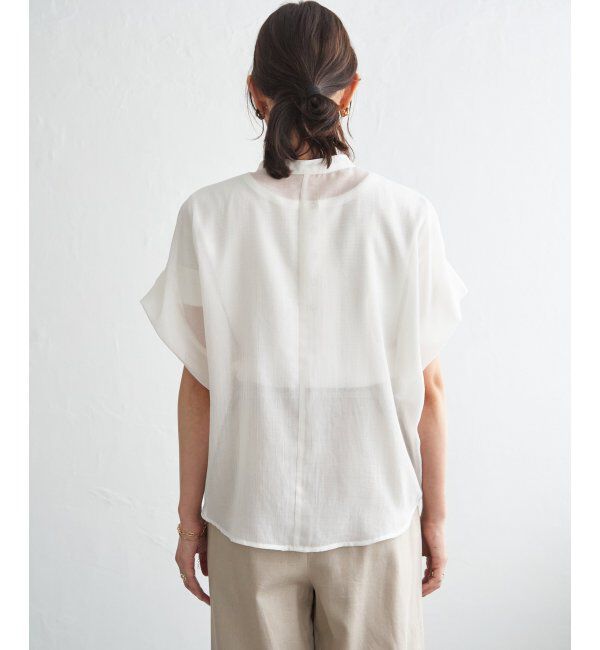 ikka「コットンライク シアードルマンブラウス」|シャツ・ブラウス|