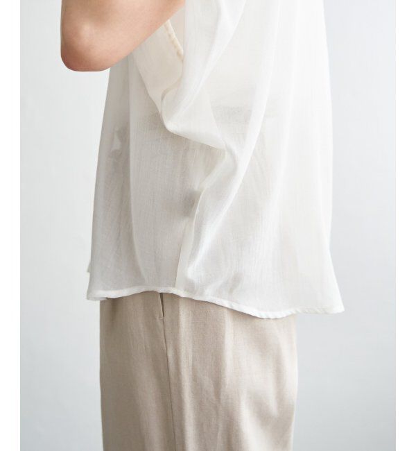 ikka「コットンライク シアードルマンブラウス」|シャツ・ブラウス|