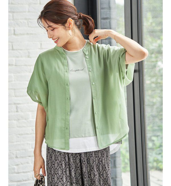 ikka「コットンライク シアードルマンブラウス」|シャツ・ブラウス|