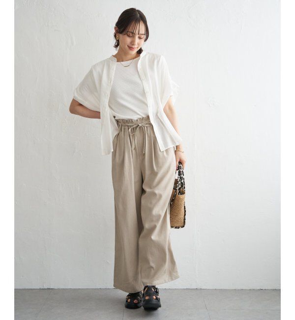 ikka「コットンライク シアードルマンブラウス」|シャツ・ブラウス|