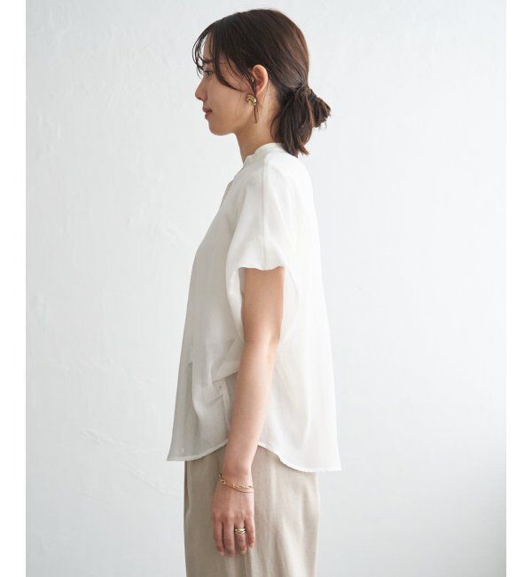 ikka「コットンライク シアードルマンブラウス」|シャツ・ブラウス|
