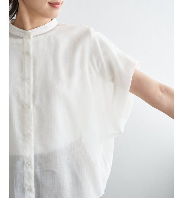 ikka「コットンライク シアードルマンブラウス」|シャツ・ブラウス|