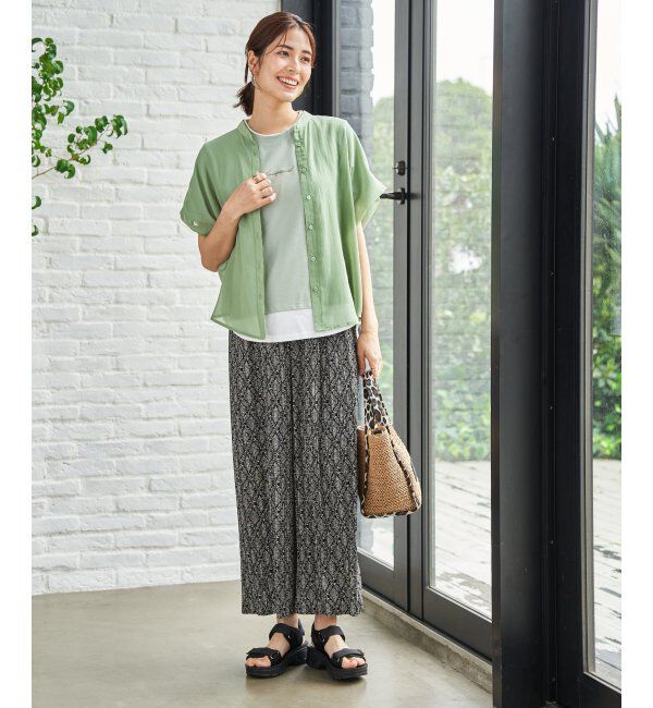 ikka「コットンライク シアードルマンブラウス」|シャツ・ブラウス|