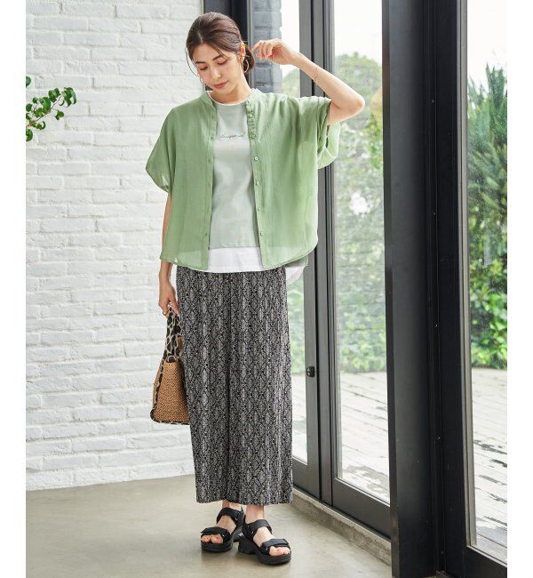 ikka「コットンライク シアードルマンブラウス」|シャツ・ブラウス|