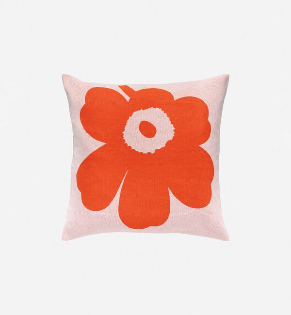 Marimekko「Unikko クッションカバー 50&times;50cm」|クッション・クッションカバー|ﾋﾟﾝｸ&times;ｵﾚﾝｼﾞﾚｯﾄﾞ