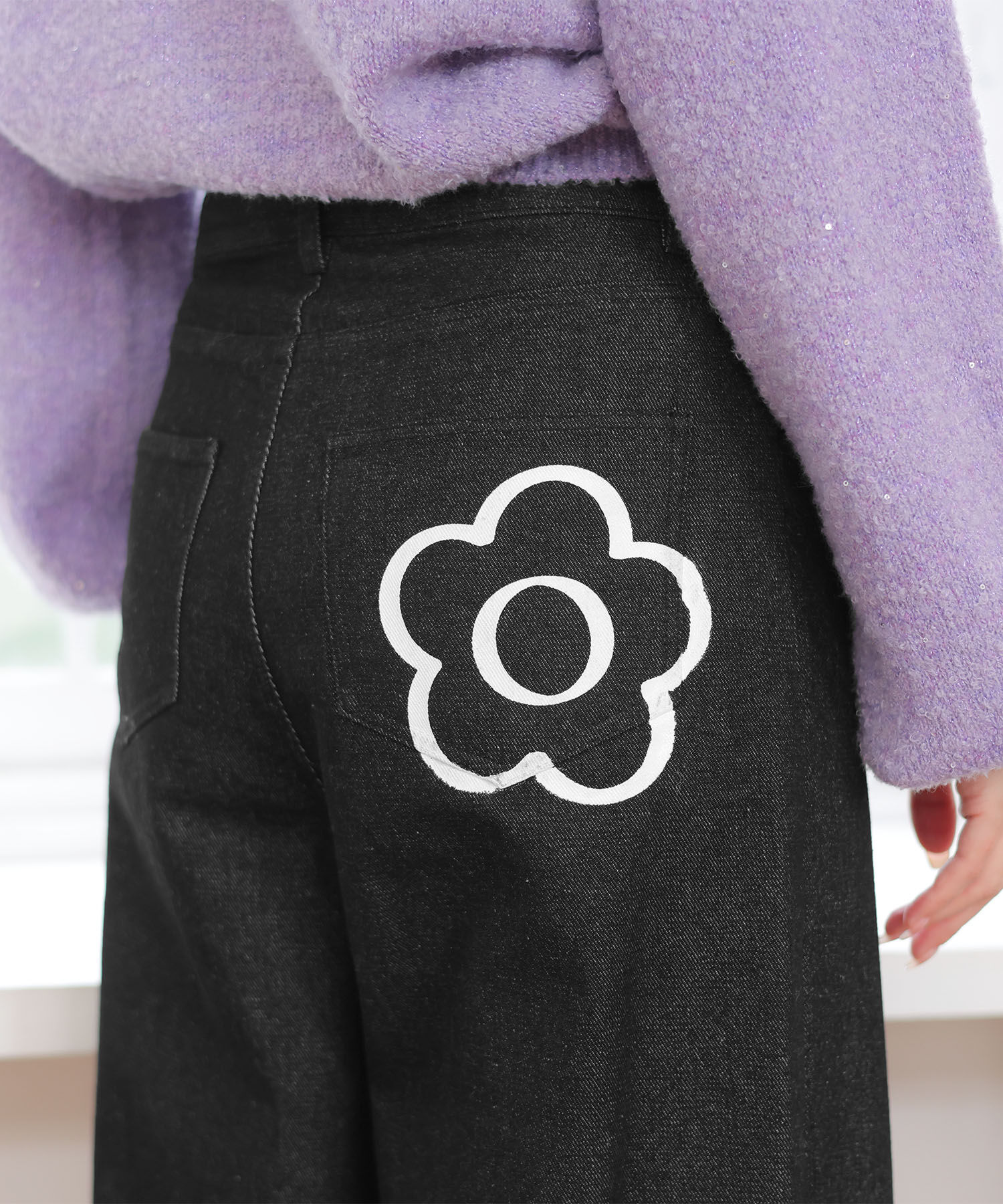 MARY QUANT「ペイントデイジーデニム パンツ」|デニム|