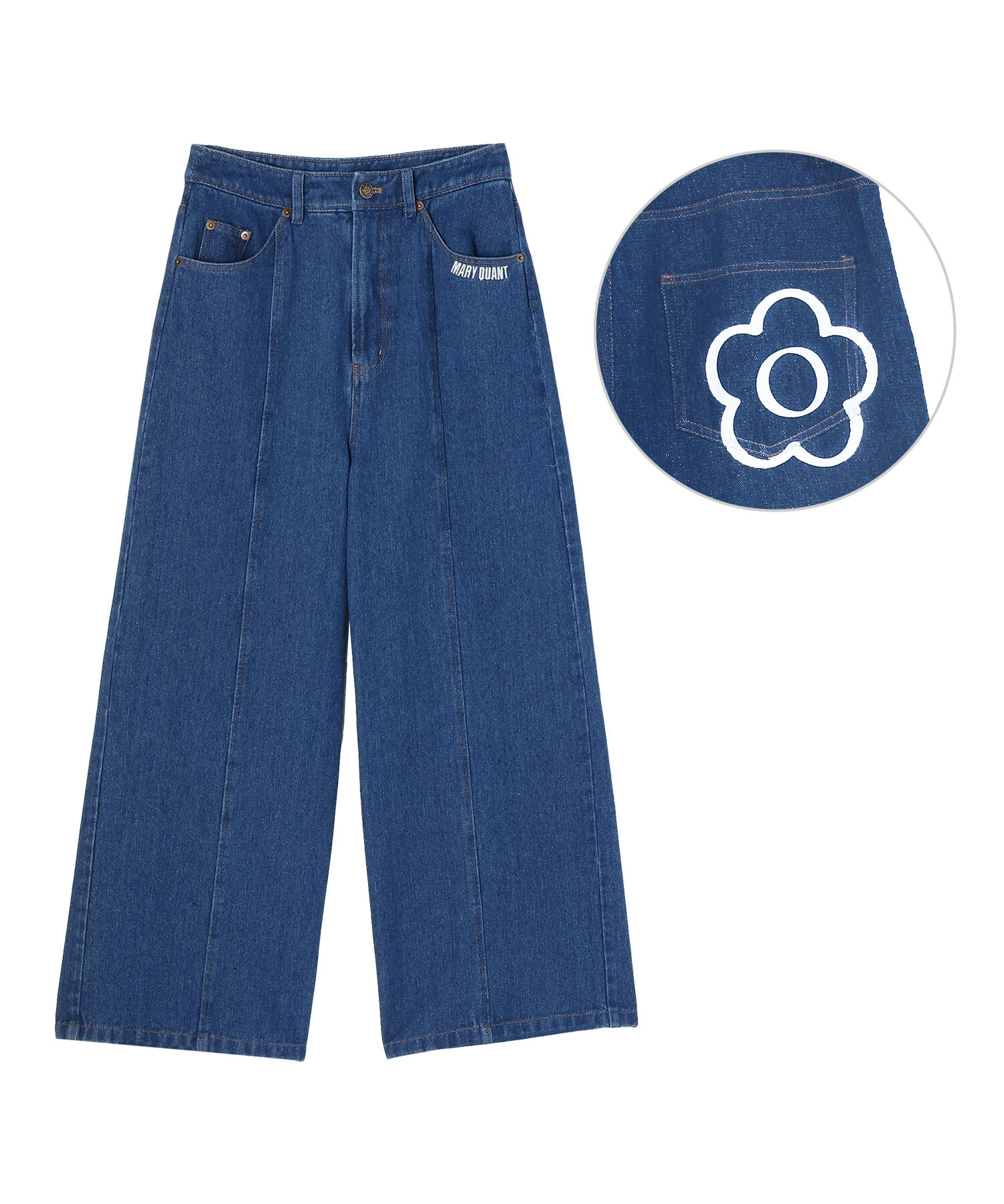 MARY QUANT「ペイントデイジーデニム パンツ」|デニム|