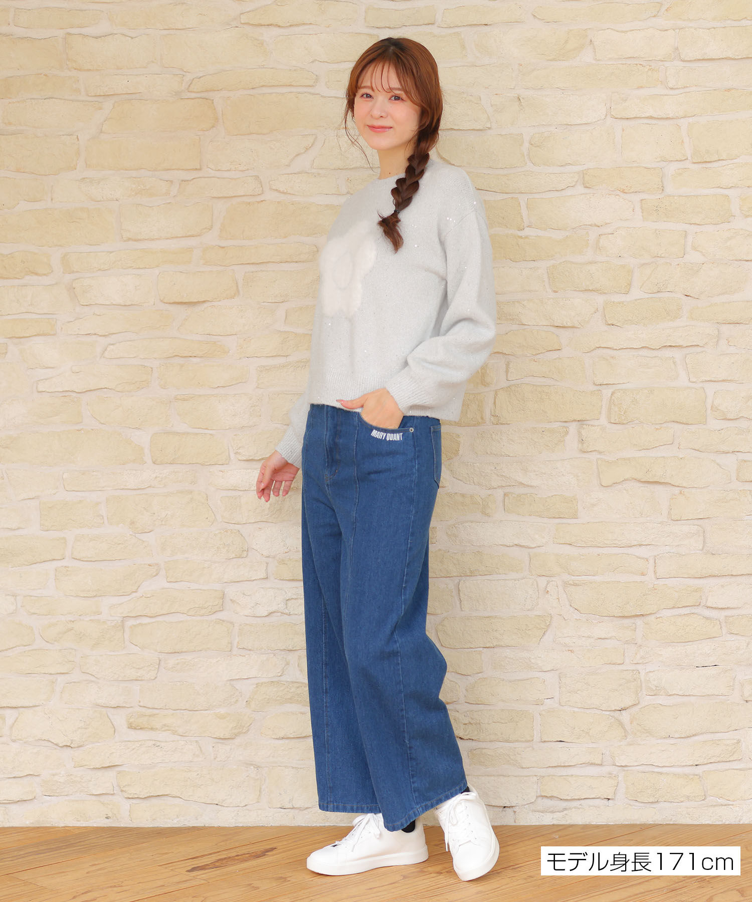 MARY QUANT「ペイントデイジーデニム パンツ」|デニム|