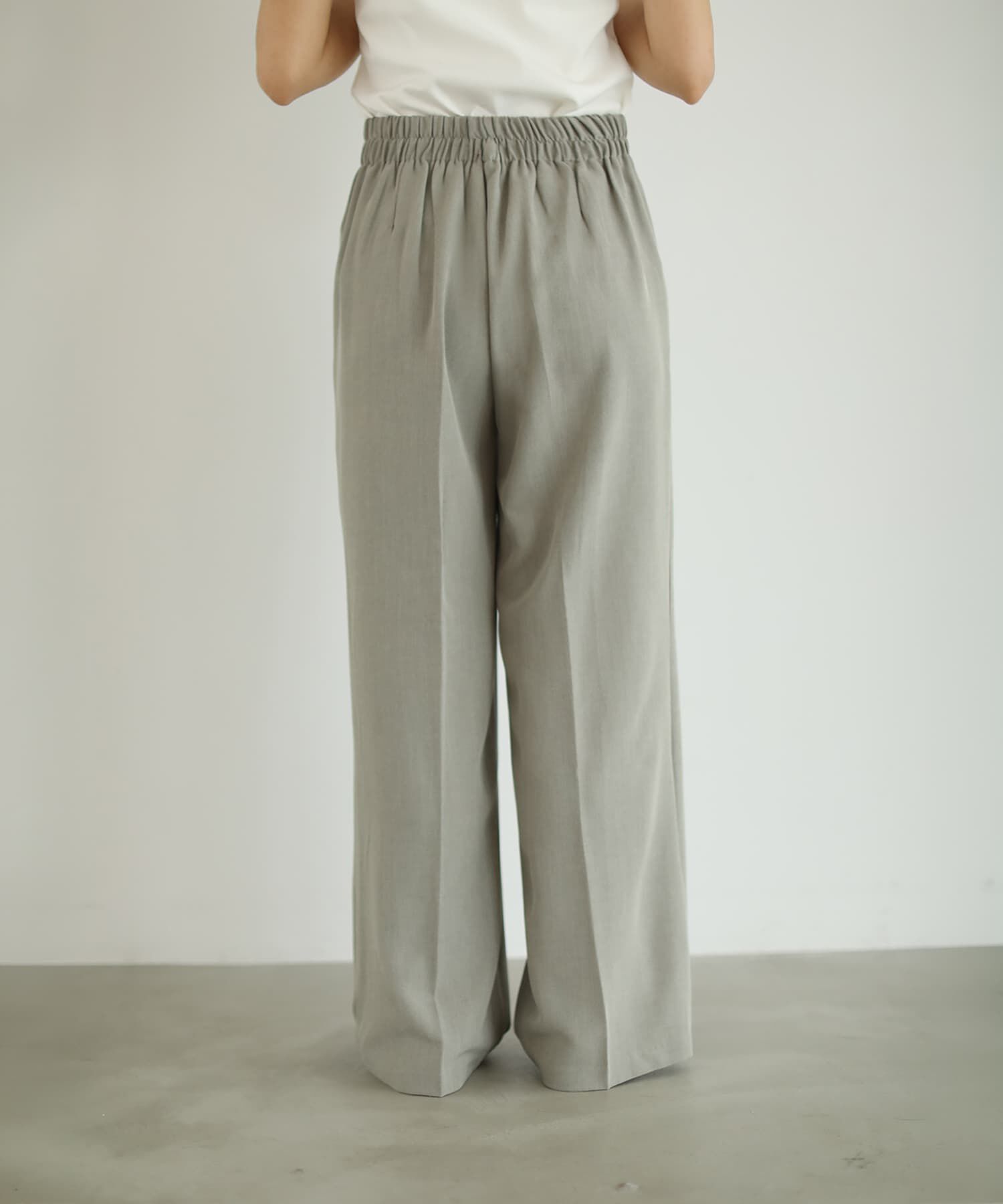 STYLE DELI「サラッと涼感ストレートタックパンツ68cm」|スラックス|