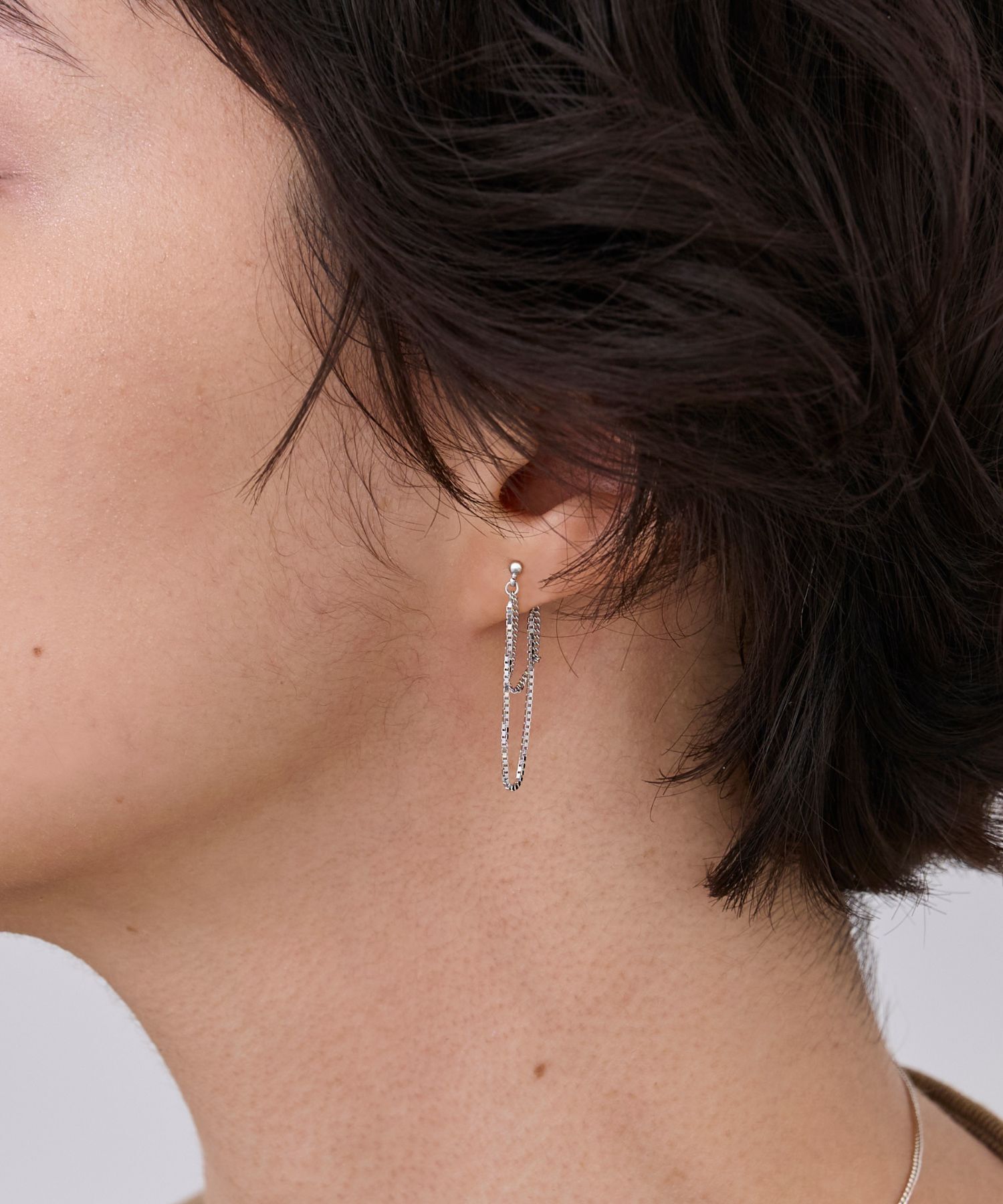 JUPITER「【SV】チェーンフープピアス」|ピアス|