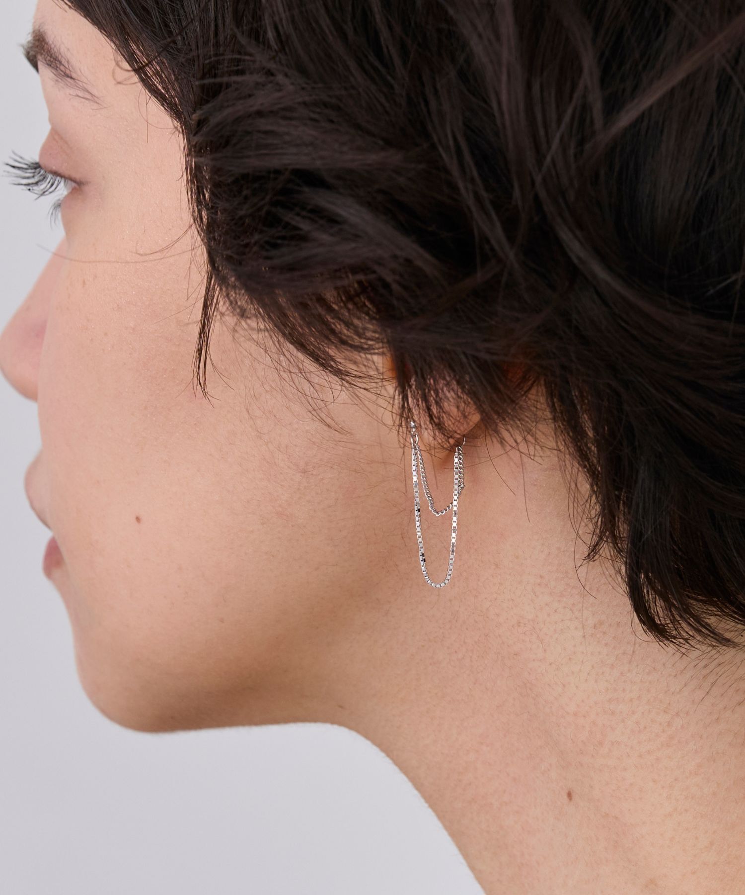 JUPITER「【SV】チェーンフープピアス」|ピアス|