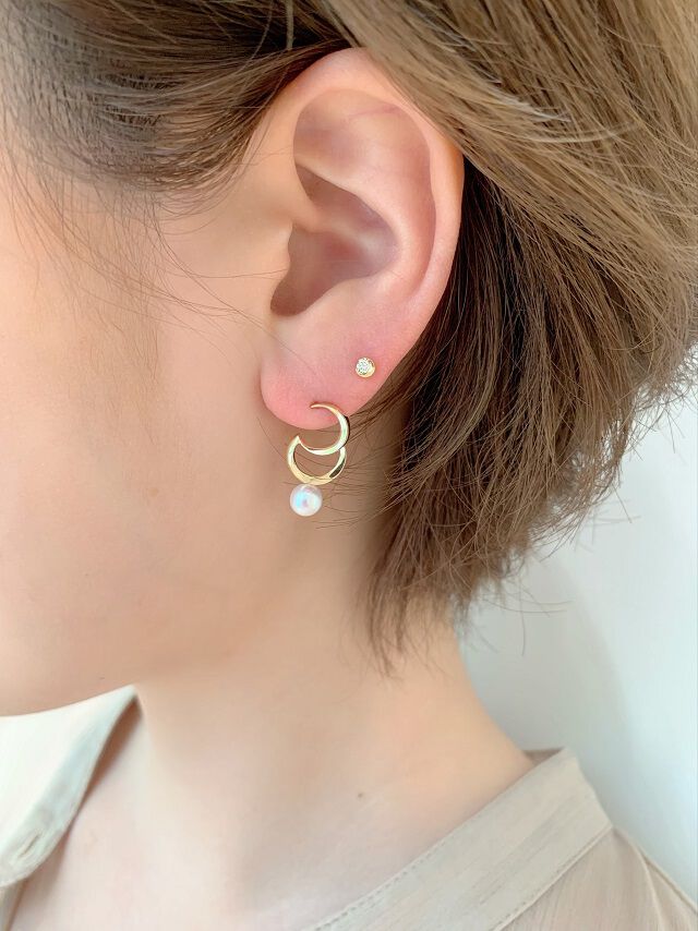 STAR JEWELRY「MOON SETTING」|ピアス|