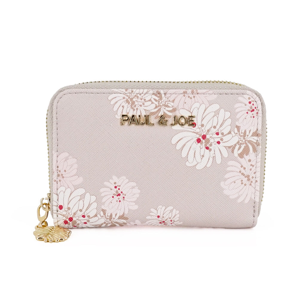 PAUL&JOE「パスコインケース／クリザンテーム　ラメ」|定期入れ|ベージュ