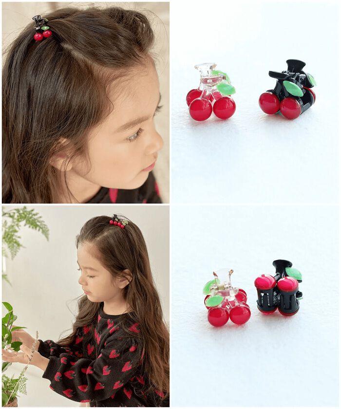 BACKYARD FAMILY「Rora ヘアクリップ キッズ 2個セット 通販 ペアチェリー さくらんぼ ヘアークリップ 髪どめ」|その他|