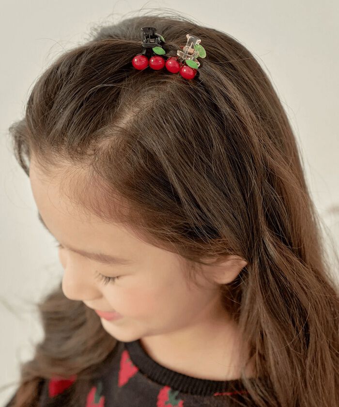 BACKYARD FAMILY「Rora ヘアクリップ キッズ 2個セット 通販 ペアチェリー さくらんぼ ヘアークリップ 髪どめ」|その他|