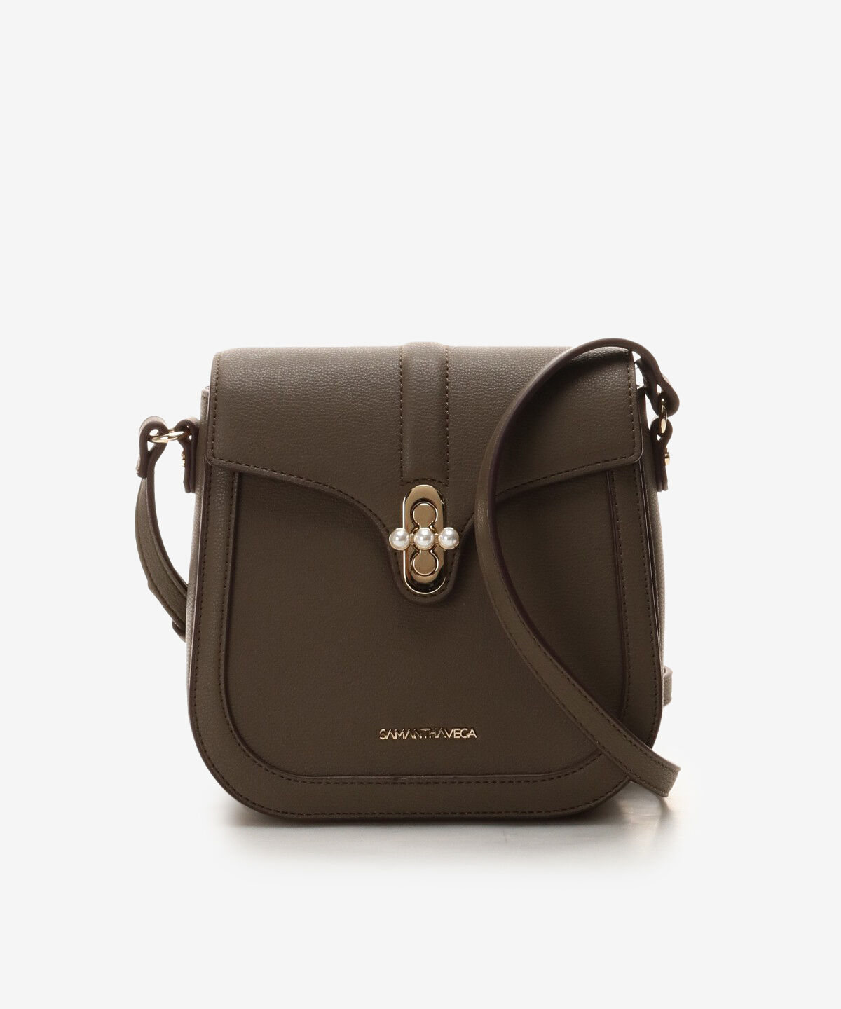Samantha Vega「オリジナルパール金具ショルダーバッグ」|ショルダー・メッセンジャー|グレージュ