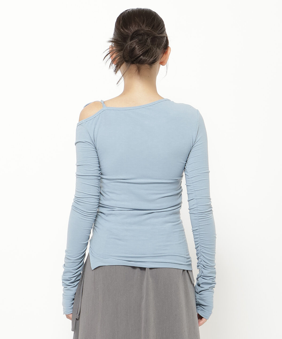 REDYAZEL「シャーリングリボンアシメトップス」|Tシャツ・カットソー|