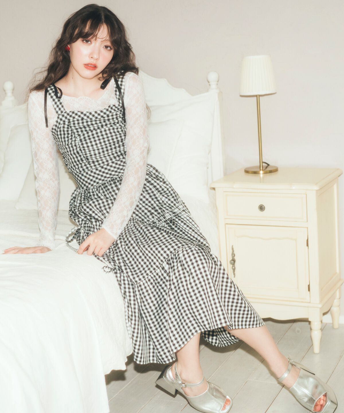 REDYAZEL「シャーリングティアードキャミワンピース」|ワンピース|