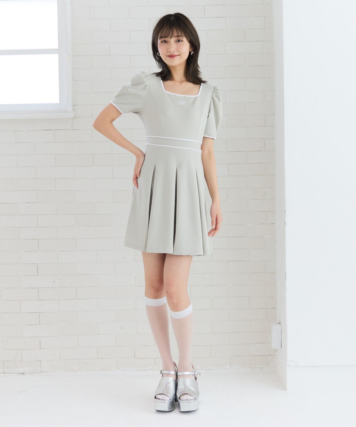 REDYAZEL「ボックスタックフレアカットワンピース」|ワンピース|