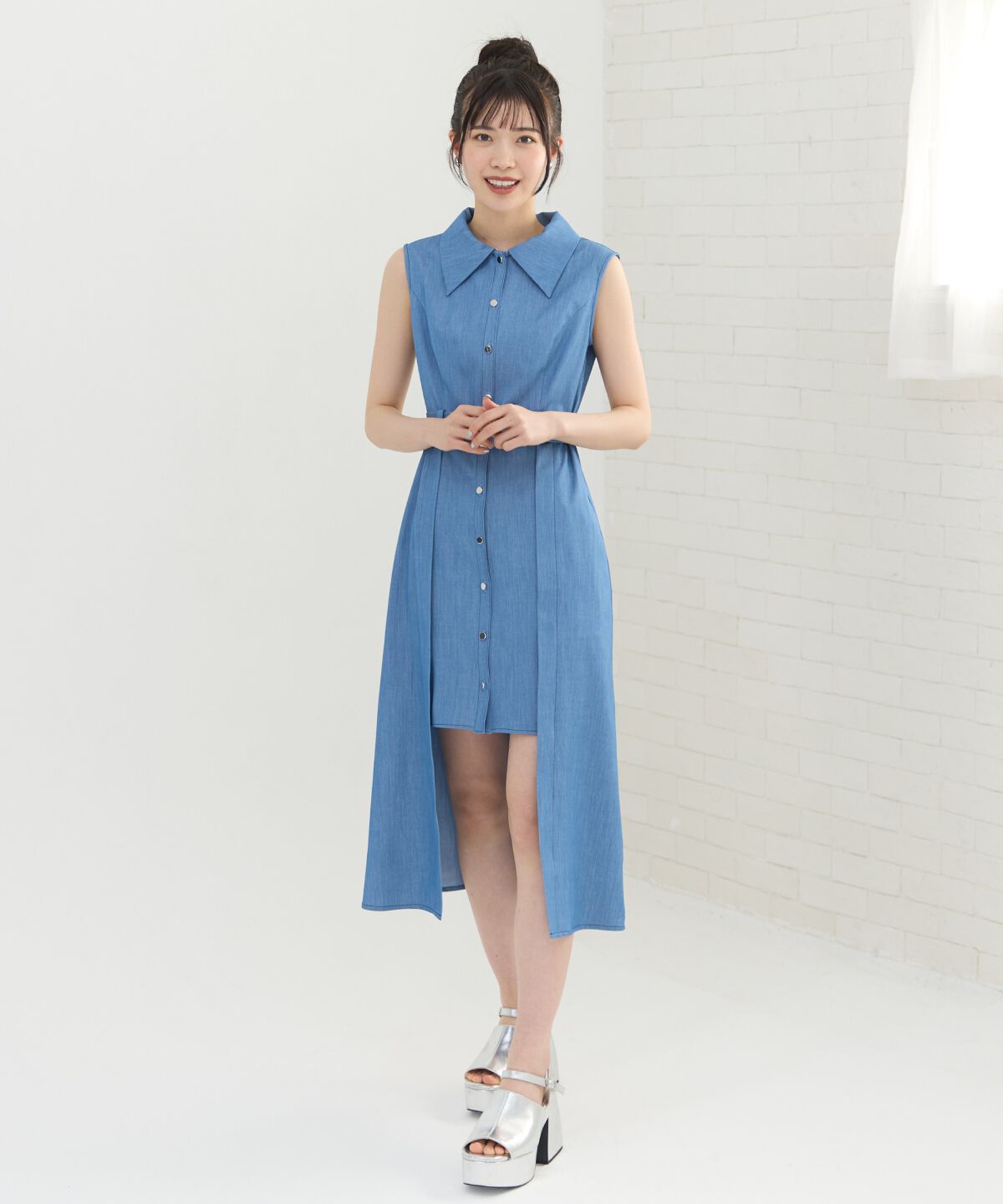 REDYAZEL「イレヘムシャツワンピース」|ワンピース|ブルー