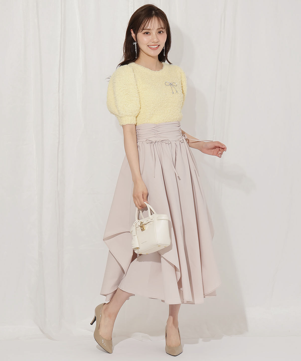 WILLSELECTION「ドロスト風リボンスカート」|フレア|