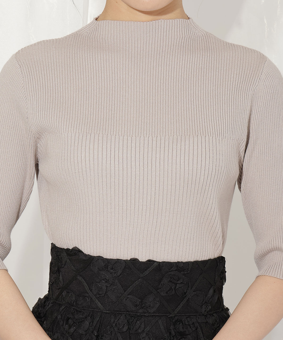 WILLSELECTION「袖口ボタンボトルネックリブニット」|ニット・セーター|