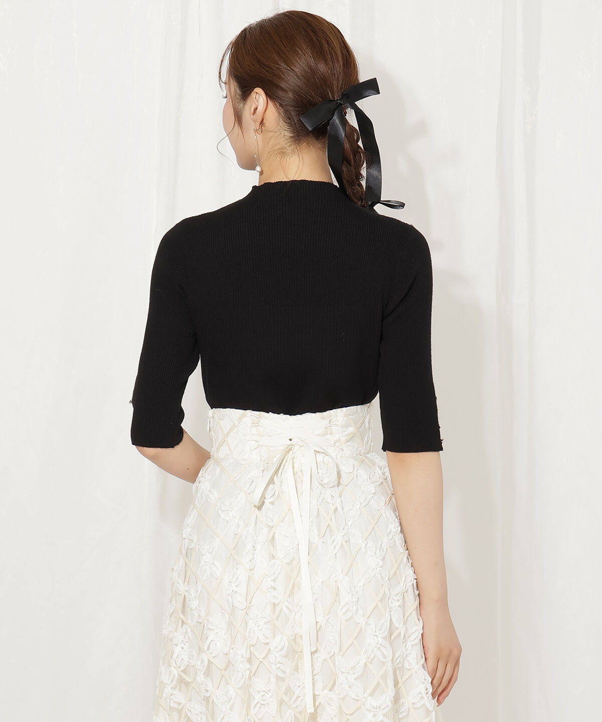 WILLSELECTION「袖口ボタンボトルネックリブニット」|ニット・セーター|