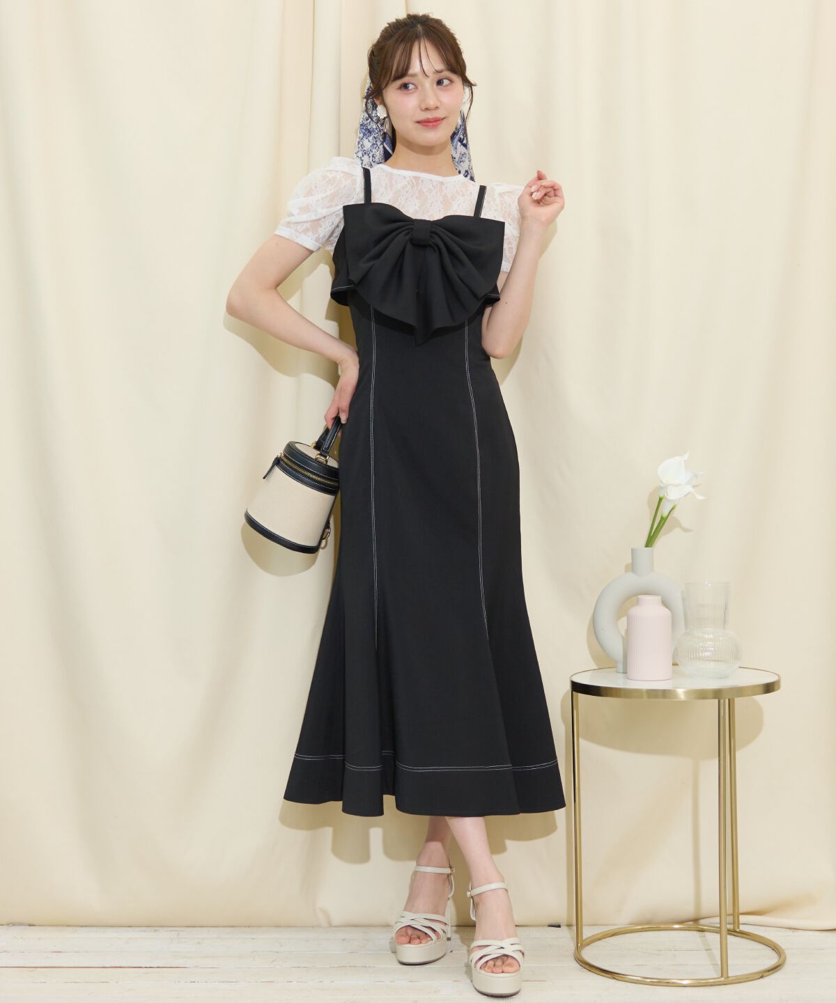 WILLSELECTION「ドレープリボンマーメイドジャンスカ」|ワンピース|