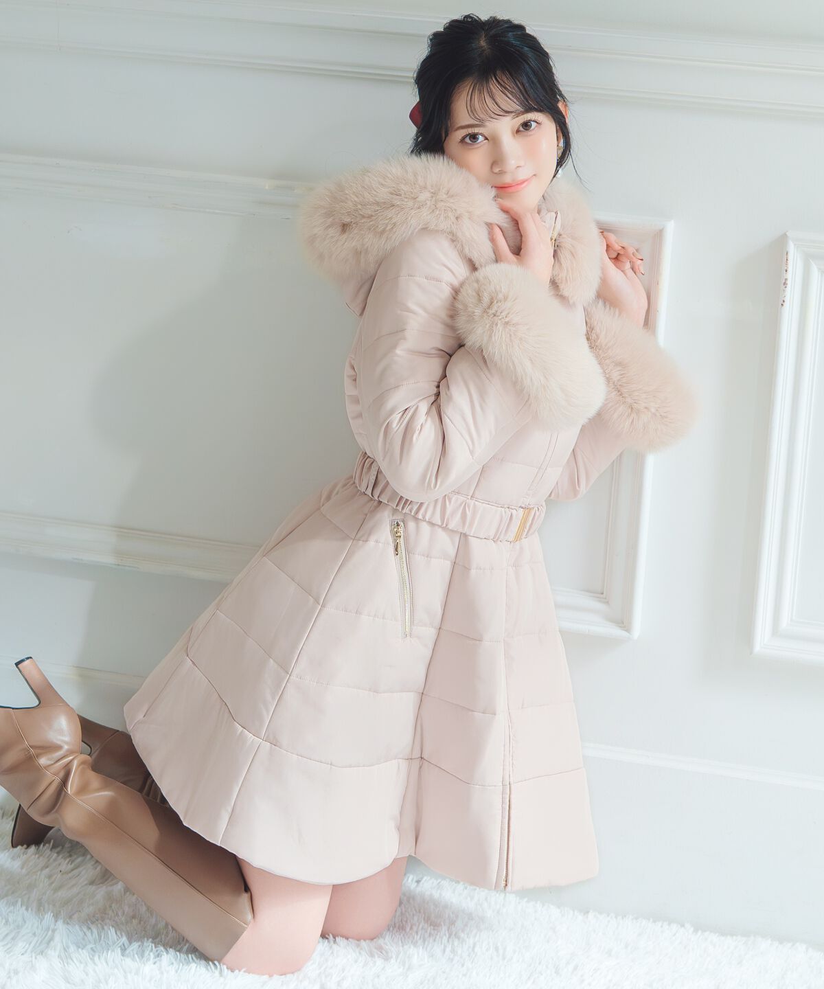 WILLSELECTION「フォックスファーキルティングフレアコート」|その他|