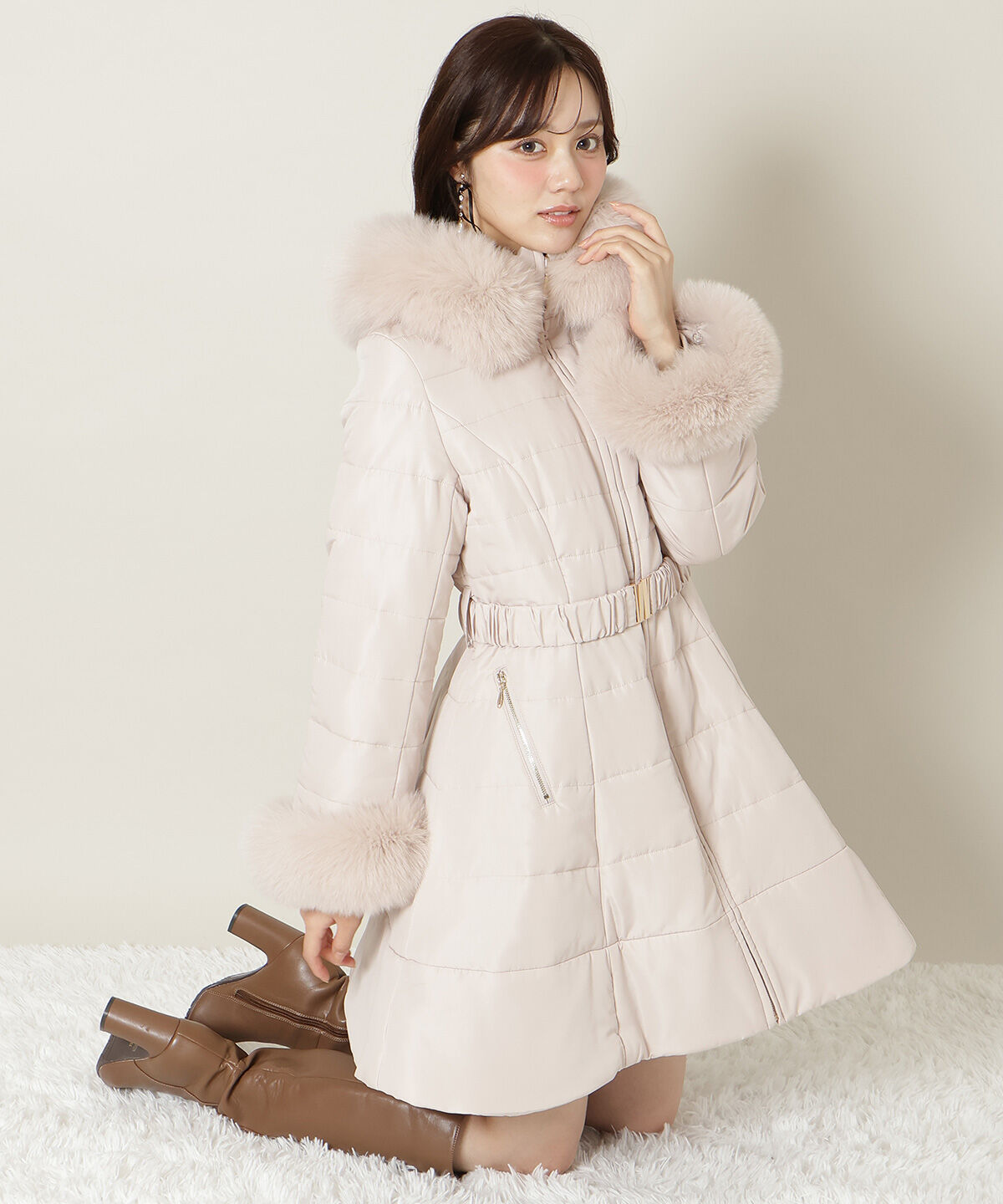 WILLSELECTION「フォックスファーキルティングフレアコート」|その他|