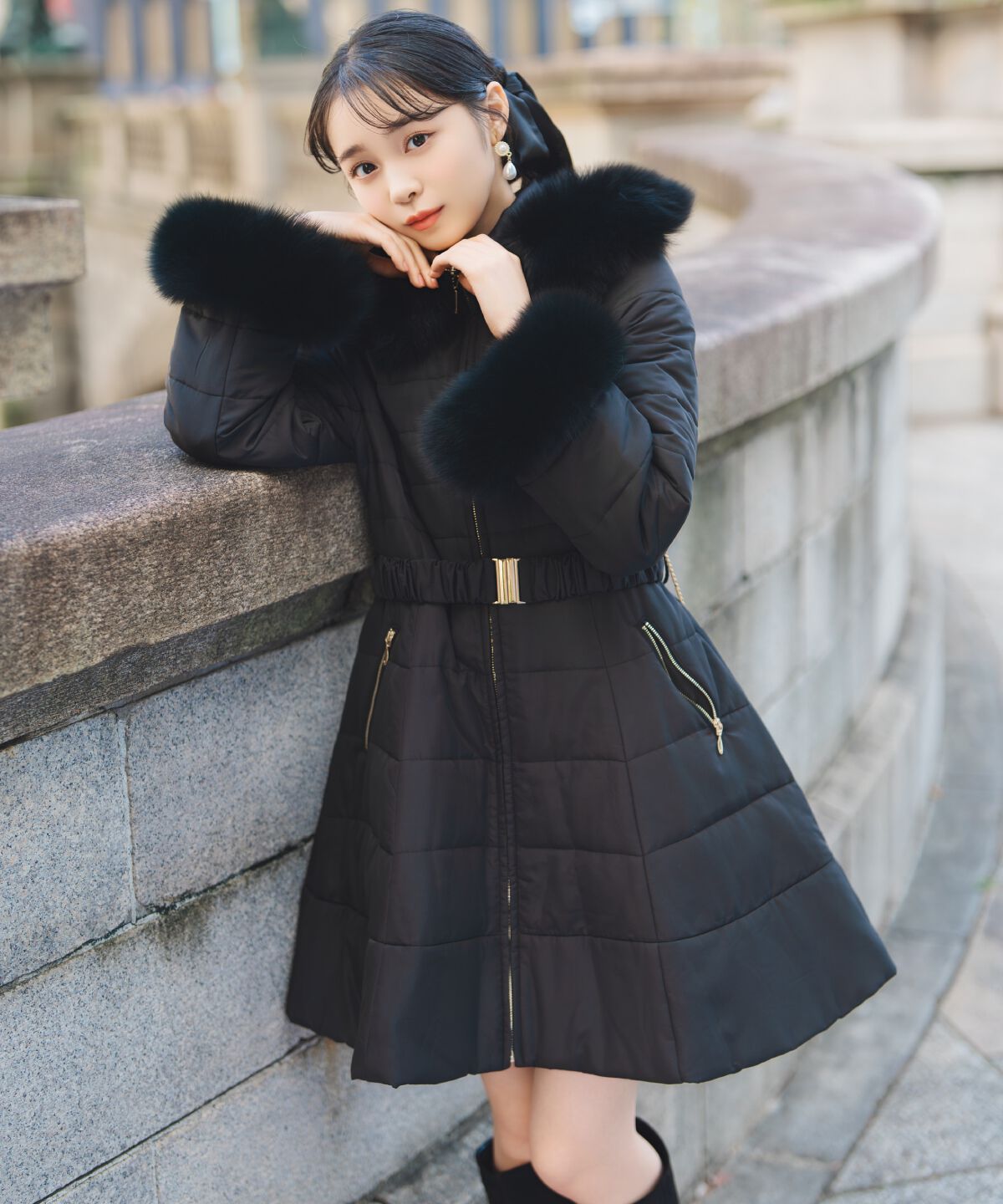 WILLSELECTION「フォックスファーキルティングフレアコート」|その他|