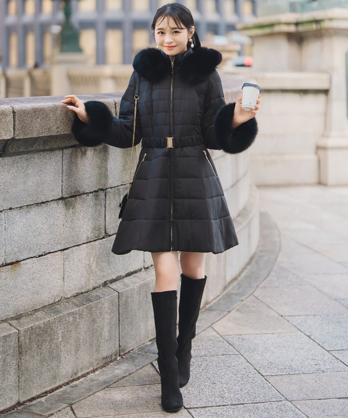 WILLSELECTION「フォックスファーキルティングフレアコート」|その他|