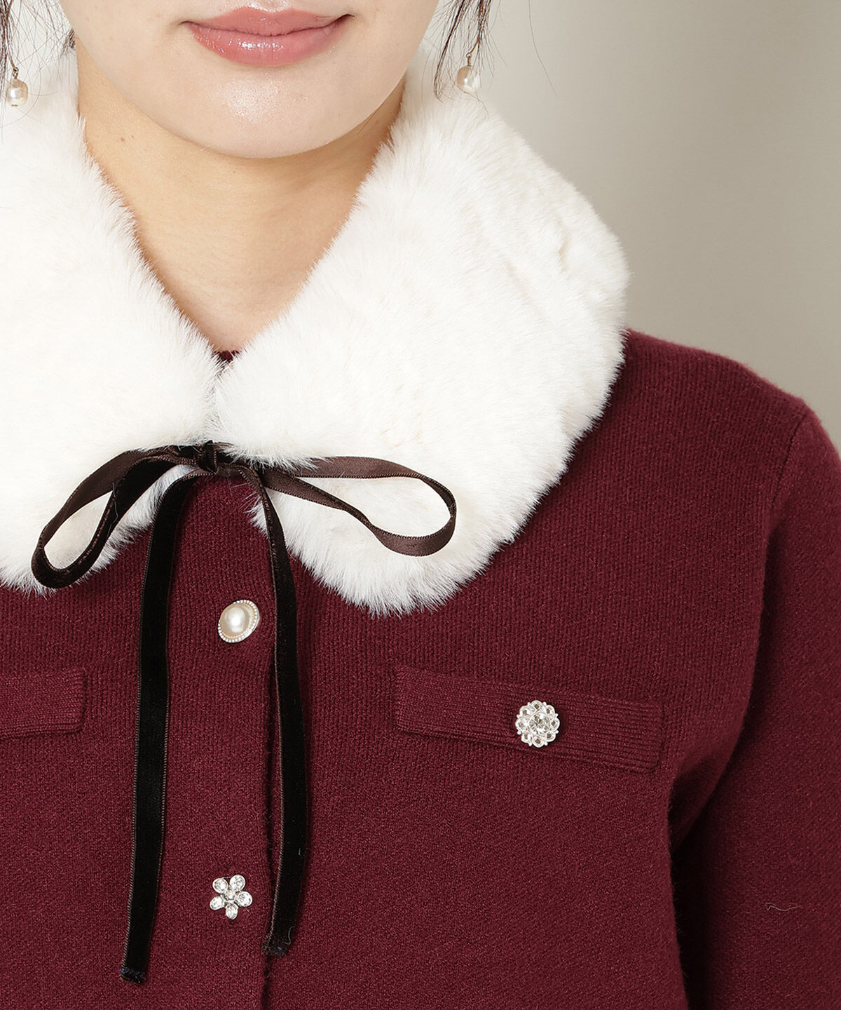 WILLSELECTION「ファーティペット付きニットSETUP」|ワンピース|