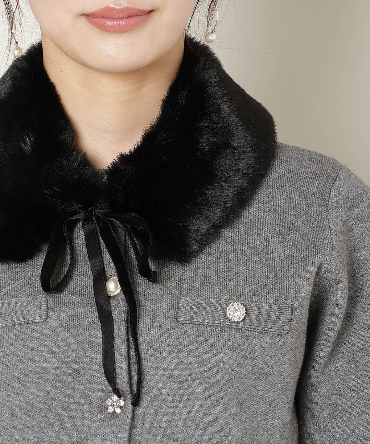 WILLSELECTION「ファーティペット付きニットSETUP」|ワンピース|