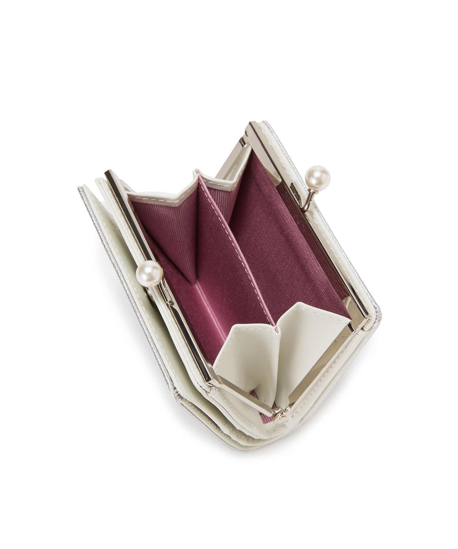 TOPKAPI 「【TOPKAPI】シュリンクレザー パール がま口 二つ折り 財布」|財布|