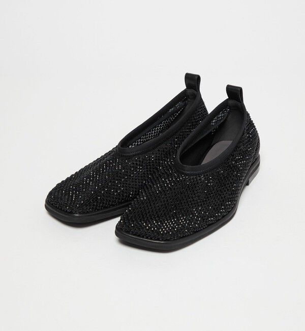 ODETTE E ODILE「スクエアビジューネット フラット10&uarr;」|パンプス|