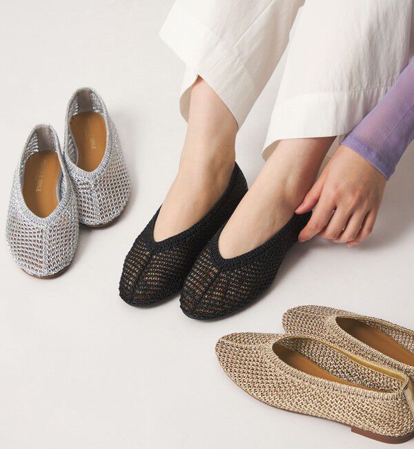 ODETTE E ODILE「【WEB限定】メタリックニット フラット10■」|パンプス|