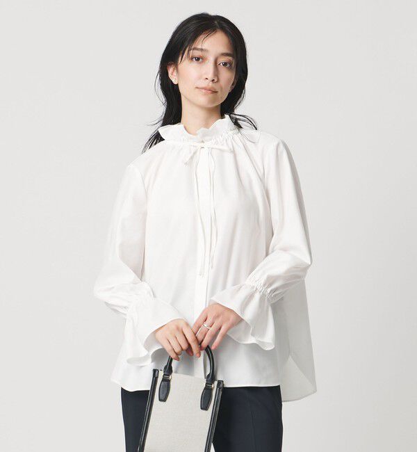 UNITED ARROWS「フリルカラー フレアスリーブ ブラウス」|シャツ・ブラウス|