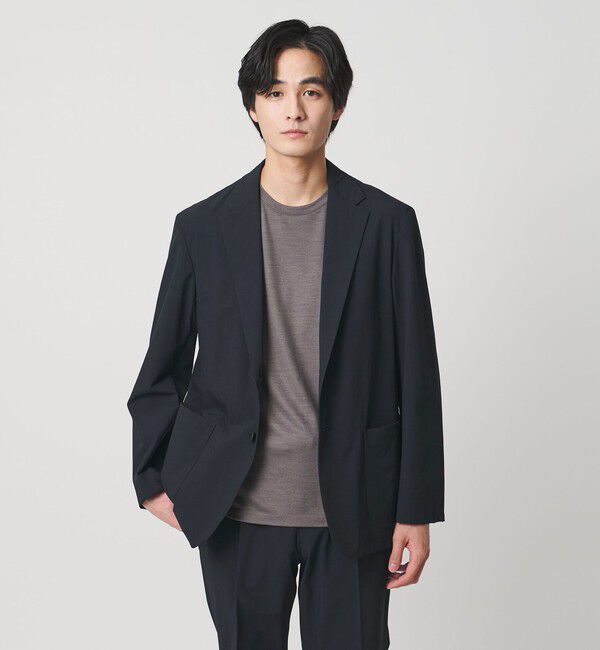 UNITED ARROWS「ウェザーコンフォート タフタ シングル 2ボタン テーラード ジャケット　撥水 ストレッチ」|テーラードジャケット|NAVY