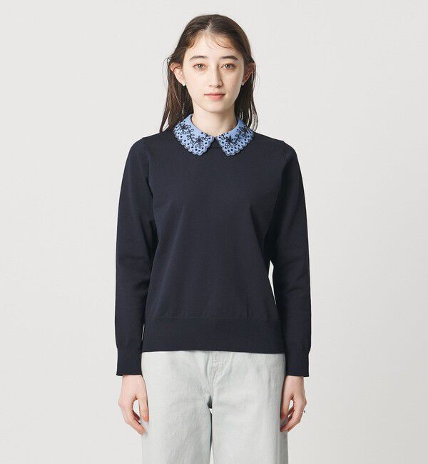 UNITED ARROWS「レディー フラワービジュー ニット‐ ウォッシャブル‐」|ニット・セーター|