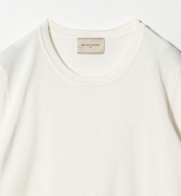 UNITED ARROWS「18G ハーフスリーブ クルーネックニット ‐ウォッシャブル‐」|ニット・セーター|