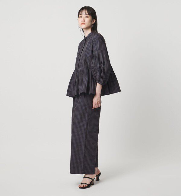 UNITED ARROWS「ギンガムチェック フラワー ジャガード ブラウス ‐ウォッシャブル‐」|シャツ・ブラウス|